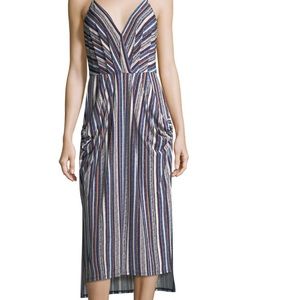 BCBGeneration Striped Midi Dress w/ Pockets